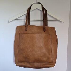 Madewell Medium Transport Tote Classic Brown Leather Tote Bag Purse